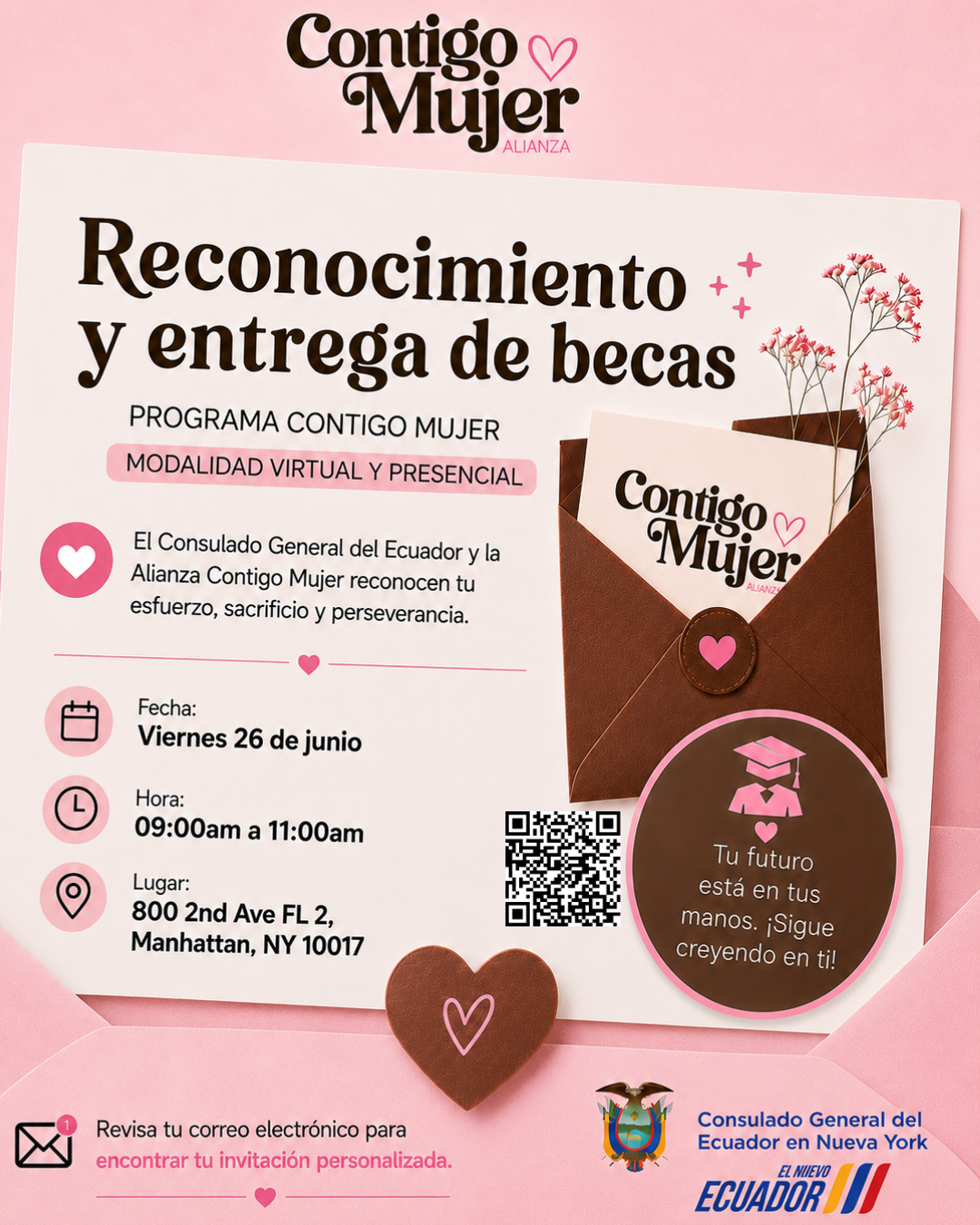 RECONOCIMIENTO Y ENTREGA DE BECAS – ALIANZA CONTIGO MUJER