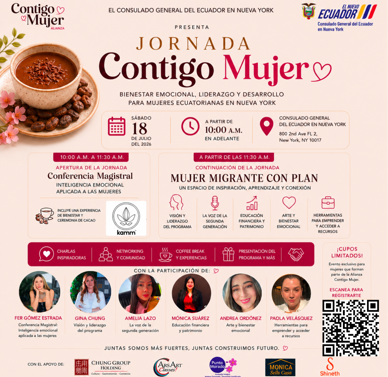Jornada Contigo Mujer: Bienestar emocional, liderazgo y desarrollo para mujeres ecuatorianas en Nueva York