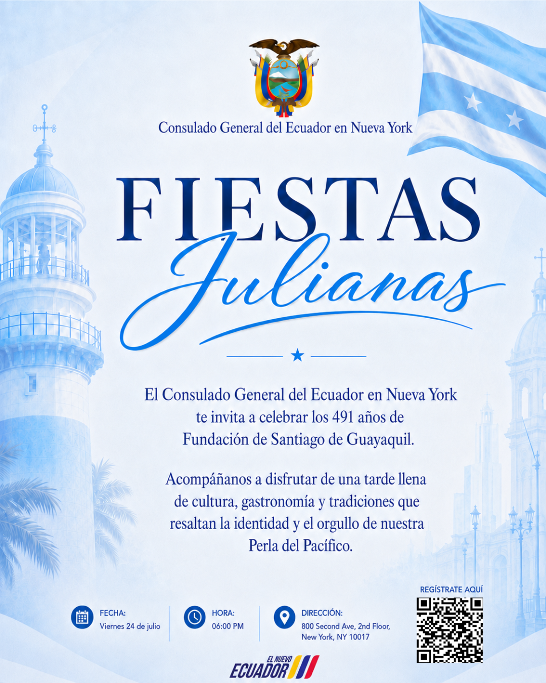 Conmemoración de los 491 años de Fundación de Santiago de Guayaquil